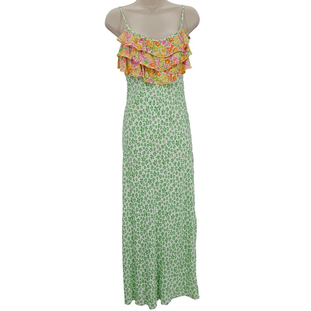Rixo X Target Womans size XXS Floral Ruffled Maxi Dress Spaghetti Strap NEW